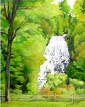 Beaver Brook Falls in Colebrook, NHOriginal oil painting by Brenda L.B. KenneyNH landscapesWaterfalls in NHAutumn and fall scenes